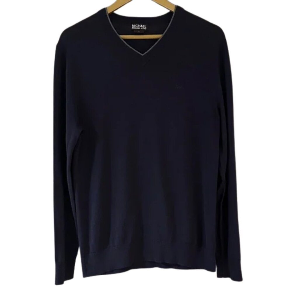 Michael Kors Men's Deep Blue V-Neck Sweater
